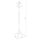 Coat Rack With Post Traditional Entryway Organizer With 6 Hooks - Brown