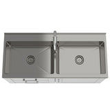 Shaker - Modern Wide Laundry Cabinet With Faucet And Sink - White