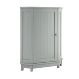 Triangle Corner Bathroom Cabinet With Adjustable Shelf, Storage Unit - Gray