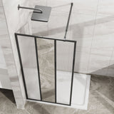 Shower Door With Center Mirror And Fluted Panels