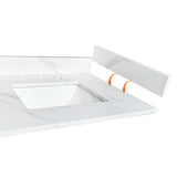 Side Splash With Backsplash For Bathroom Vanity Top - White