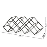 Modern Industrial Tabletop Wine Rack With 7 Bottle Holders - Black