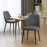 Modern Dining Chair With Iron Legs And Wood Finish
