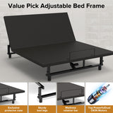 Adjustable Bed Base Frame With Wireless Remote, 4 USB Ports, Under Bed Nightlights, Zero Gravity