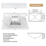 Bathroom Vanity Top With Undermount Sink, 3 Pre Drilled Holes