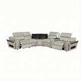 Nova - Sectional With Bluetooth Speaker, LED And Lifting Wine Cabinet
