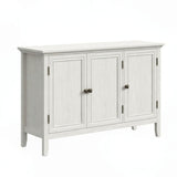 3 Door Buffet Cabinet With Adjustable Shelves - Matte White / Grayish