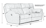 HOLLINS POWER RECLINING SOFA - 62651 1429-49