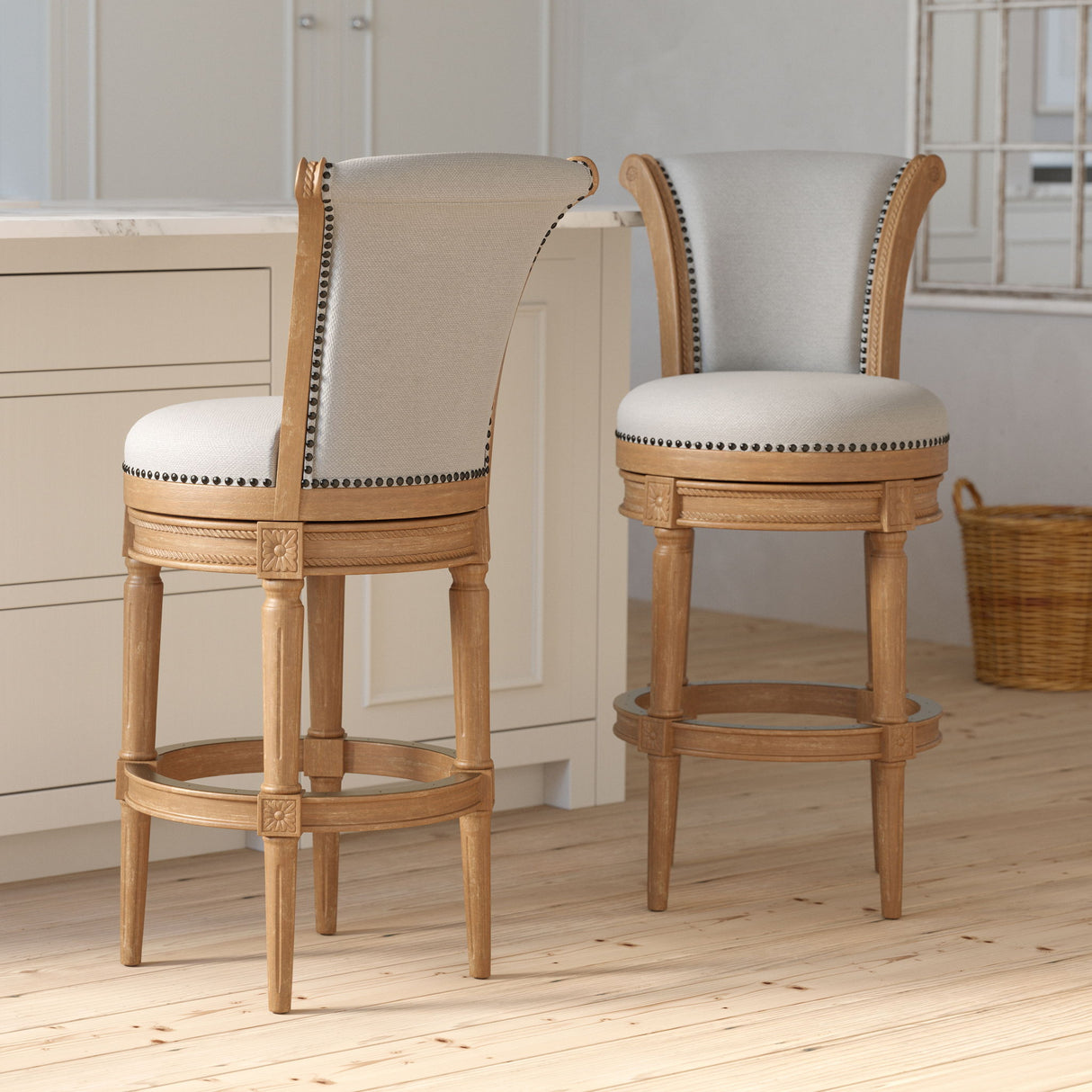 Swivel Barstool With High-Back