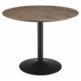 Round Dining Table With Pedestal Base - Warm Walnut