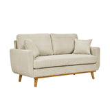 Upholstered Loveseat With Arms And Pillows