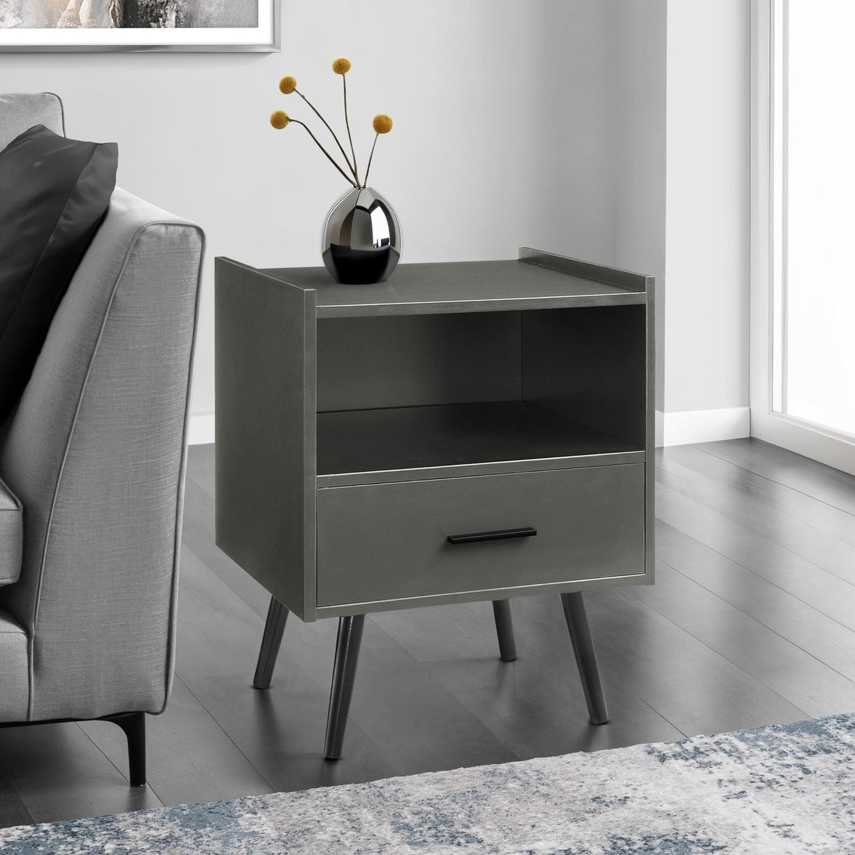 Modern Accent Table With Storage Drawer