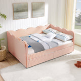 Gingham Daybed & USB Charging Port, Wave-Shaped Design
