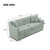3 Seater Sofa With Wrap Around Armrests And Throw Pillows