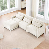 Stylish Sofa With Ottoman And Lumbar Pillows, Ergonomic Design
