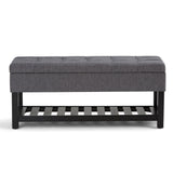 Saxon - Upholstered Transitional Storage Ottoman Bench
