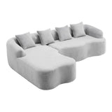 Modular L-Shape Sectional Sofa With Curved Chaise