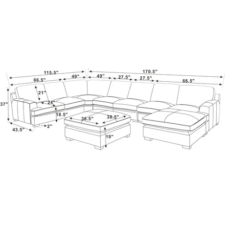 Large Seating Modular Sectional