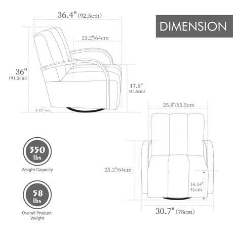 360° Swivel Accent Chair With Armrests