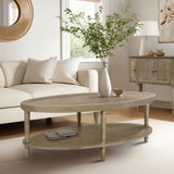 Bedford - Oval Coffee Table With Shelf - Natural
