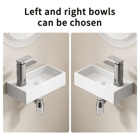 Wall Mounted Bathroom Sink With Faucet And Drain