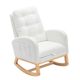 Accent Rocking Chair With Footrest, High Back