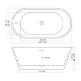Gloss Freestanding Bathtub With Overflow And Pop Up Drain, Stand Alone Soaking Tub - Glossy White