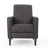 Macedonia - Button Tufted Fabric Recliner - Slate