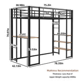 Bunk Bed With L-Shaped Desk And Dual Side Stairs