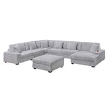 Contemporary Style Modular Sectional Sofa Set With USB, Cup Holder