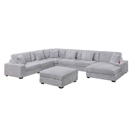 Contemporary Style Modular Sectional Sofa Set With USB, Cup Holder