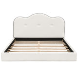 Upholstered Platform Bed With Sturdy Frame And Headboard