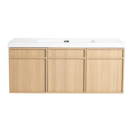 Wall-Mounted Bathroom Vanity With Resin Sink And Soft Closing Doors
