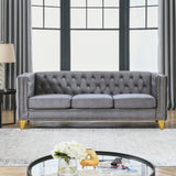 Upholstered Couch Sofa With Button Tufting For Living Room
