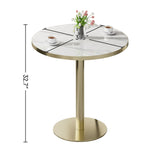 Round Bistro Table - Gold / White