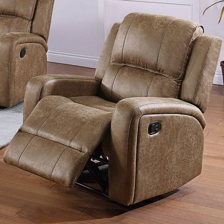 Modern Style Manual Recliner With Square Arms And Tufted Design