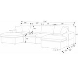 Upholstered Symmetrical Modular Sectional With 6 Seating