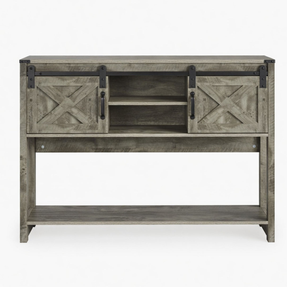 Farmhouse Entryway Table With Sliding Barn Door