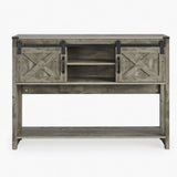 Farmhouse Entryway Table With Sliding Barn Door