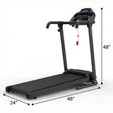 2.5Hp Portable Treadmill With Handles, App Control & LED Display - Black