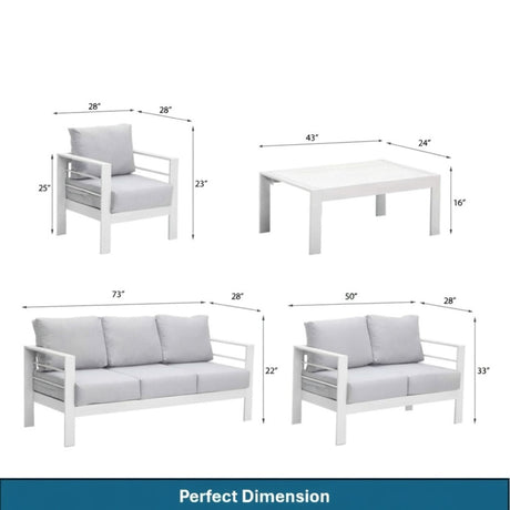 Outdoor Patio Set With All-Weather Thick Cushions