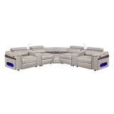 Nova - Sectional With Bluetooth Speaker, LED And Lifting Wine Cabinet