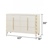 Cinderella - Dresser With LED Accents And 6 Storage Drawers (Mirror Not Included) - Beige