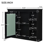 Wall Mounted Medicine Cabinet With Mirror, Storage Cabinet Featuring 6 Open Shelves And Adjustable Interior