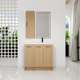 Freestanding Bathroom Vanity Set With Tall Linen Cabinet, 3 Door Storage Cabinet, Single Sink