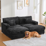 Oversized Double Chaise Lounge Sofa With USB Ports And Cup Holders