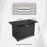 Outdoor Fire Pit Table With Lid - Black