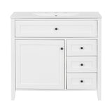 Bathroom Vanity With Sink, Cabinet With 3 Drawers And Adjustable Shelf