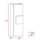 Medicine Single Door Cabinet, Three Shelves - Light Oak / White