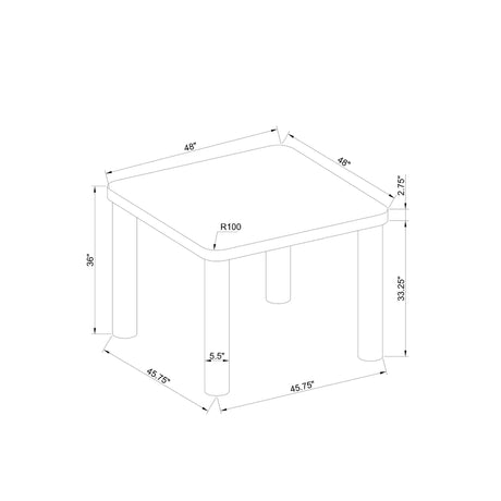 Square Frame Dining Table - Gray